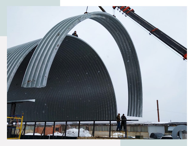 Полукруглые ангары в Ирбите