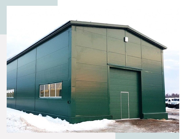 Двускатные ангары в Ирбите