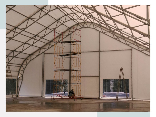 Шатровые ангары в Ирбите